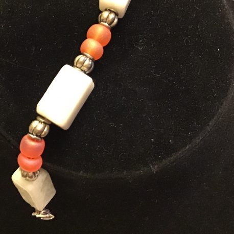 Gemstone- Amazonite-Orange AB And Silver