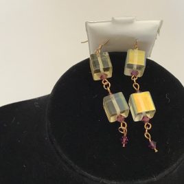 Yellow Cubes And Amethyst