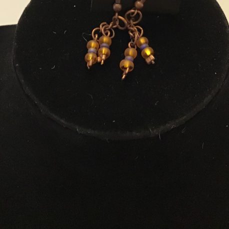 Amber And Royal Blue Dangles