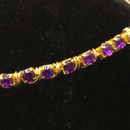 Bangle- Purple and Gold Cup Chain