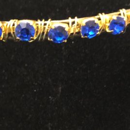 Bangle- Royal Blue And Gold Cup Chain